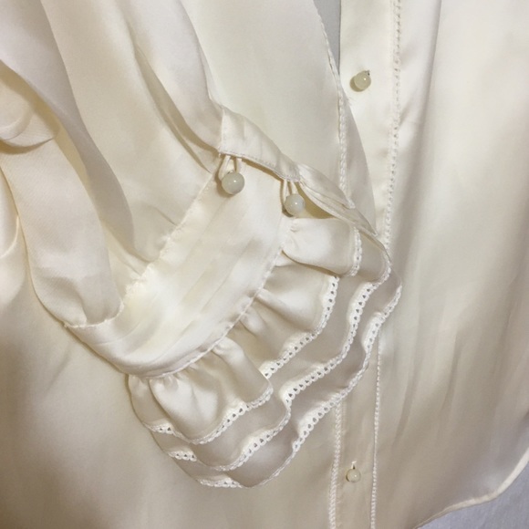 Kate Spade New Blouse Silk Organza Cream Size 10 - Picture 4 of 7